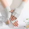UV Protection Gloves, Ultra Thin Fingerless Sun Protection Gloves, Ice Silk Cooling Summer Gloves for Women Driving Commuting