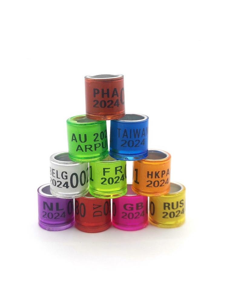 50 stk 2025 8mm Duefotring Aluminium Plastmateriale Fuglefotring med Tall Flerfarget Valgfritt Fugleutstyr