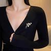 1pc Dainty Wheat Brooch for Women Men Chic Plant Brooches Pins Inlaid Zircon Jewelry Trendy Accessories Party Gifts