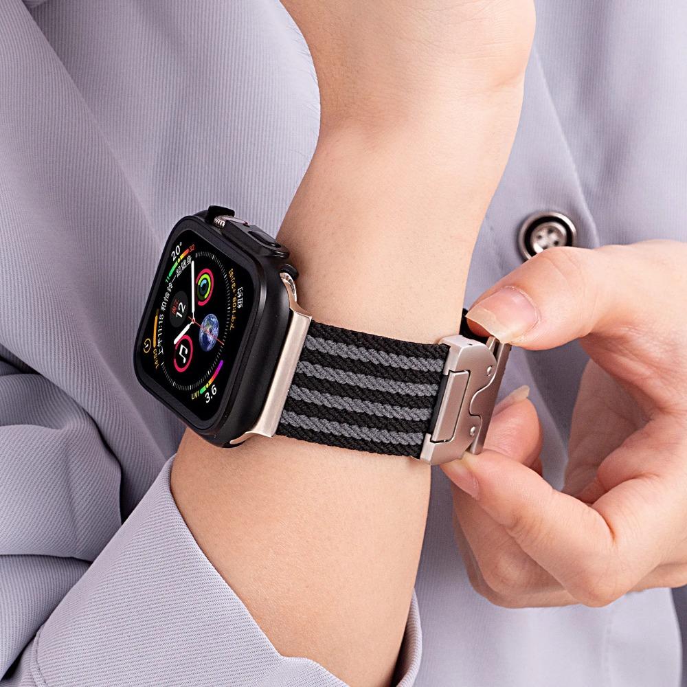 Nylon Braided Strap for Apple Watch 10 Strap 40mm 44mm 46mm 42mm 49mm 45mm 41mm 38mm IWatch Ultra2 SE 9 8 7 6 Band Bracelet