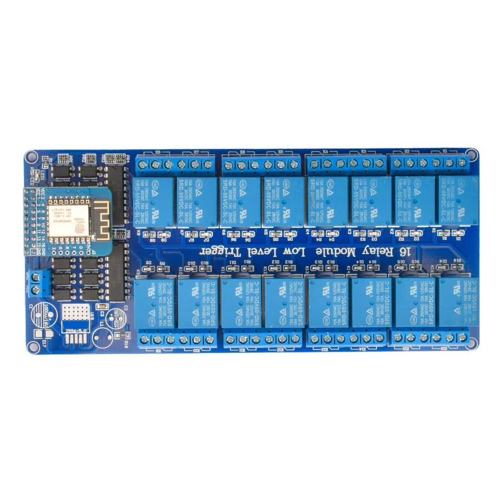 DC 5V 12V 16ch Network Relay Module Onboard ESP8266 WIFI Module LM2576 Microcontroller Relay Output for Arduino Relay Module Kit