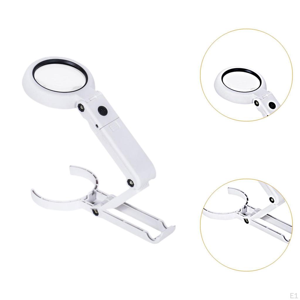 Magnifying Glass Illuminated Lighted Magnifier 6 LED Lights Lightweight Portable Ergonomic Jewelry