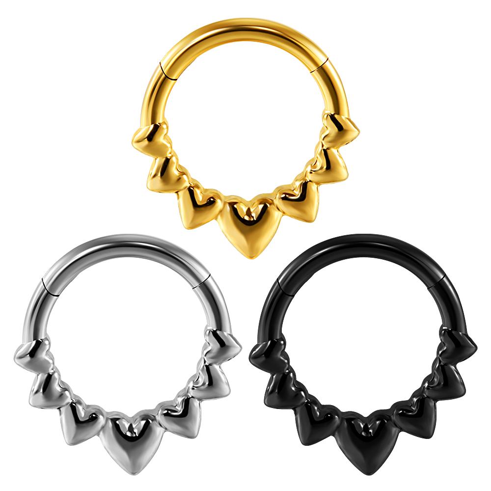 1/3PCS Sets Moon Waterdrop Snake Septum Piercing Clicker Flower Nose Rings 16G Segment Cartilage Daith Hoop Earring Jewelry Gift