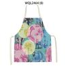 Tropical Plants Pattern Kitchen Aprons for Women Men Cooking Linen Sleeveless Animal Zebra Monkey Apron Baking Accessories Bibs