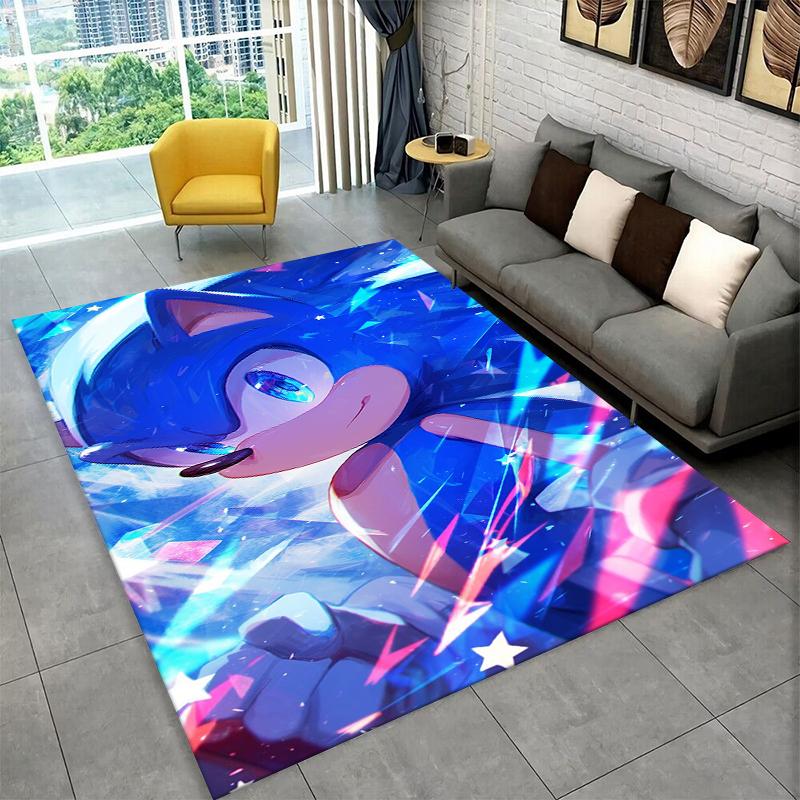 Classic Game S-Sonic Cartoon Non-Slip Area Rug for Living Room,Bedroom,Playroom,Soft Carpet Floor Mat Home Decor Rug Kids Room