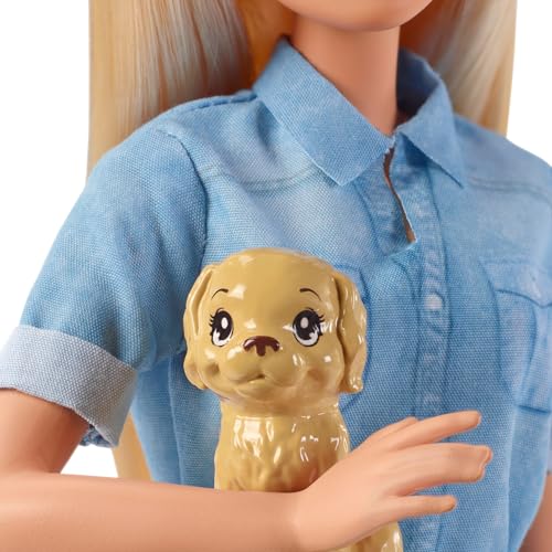 Barbie Dreamhouse Adventure Pink Travel Set, Dress-Up Doll and House, Pretend Play, Ages 3 and Up, Blue, FWV25