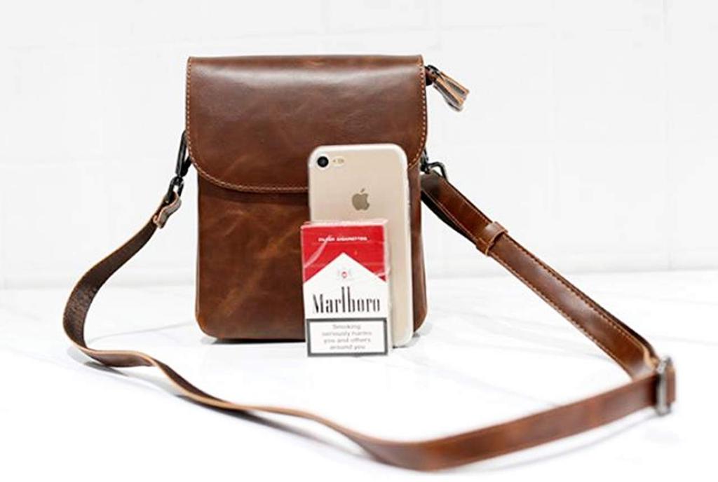 ZAZALAND Mini Bolsa de Ombro com Cinto Removível Bolsa Marrom, Alça, 2 Vias, Couro,