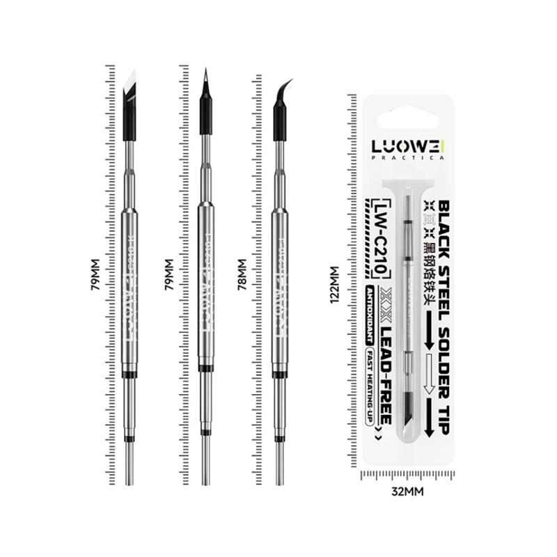 LUOWEI LW-C210-I/J/K Lead-free Soldering Iron Tips Welding Iron Head for Soldering Station Suitable for 210 T26 Series