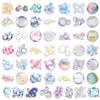 50 Transparent Bubble PET Stickers - Colorful, Small, and Waterproof DIY Journal Decorations