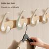 Off-White Walnut No-Punch Wall-Mounted Coat & Hat Rack
