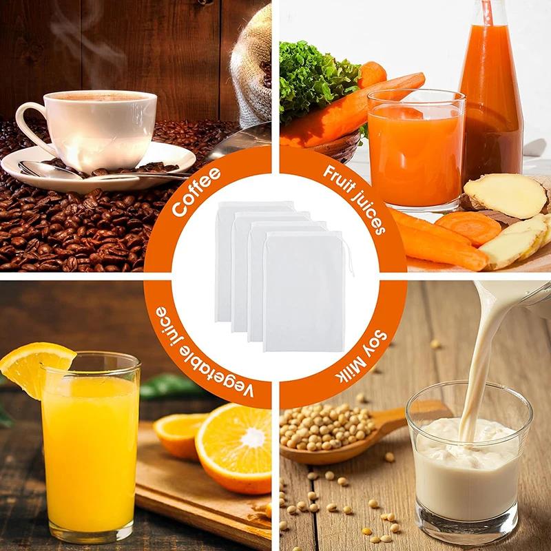 80/100/200/300 Mesh Food Grade Nylon Filter Bag Net Tea Beer Milk Coffee Oil Filtration Strainer Mesh Kitchen Filter Fabric Bags