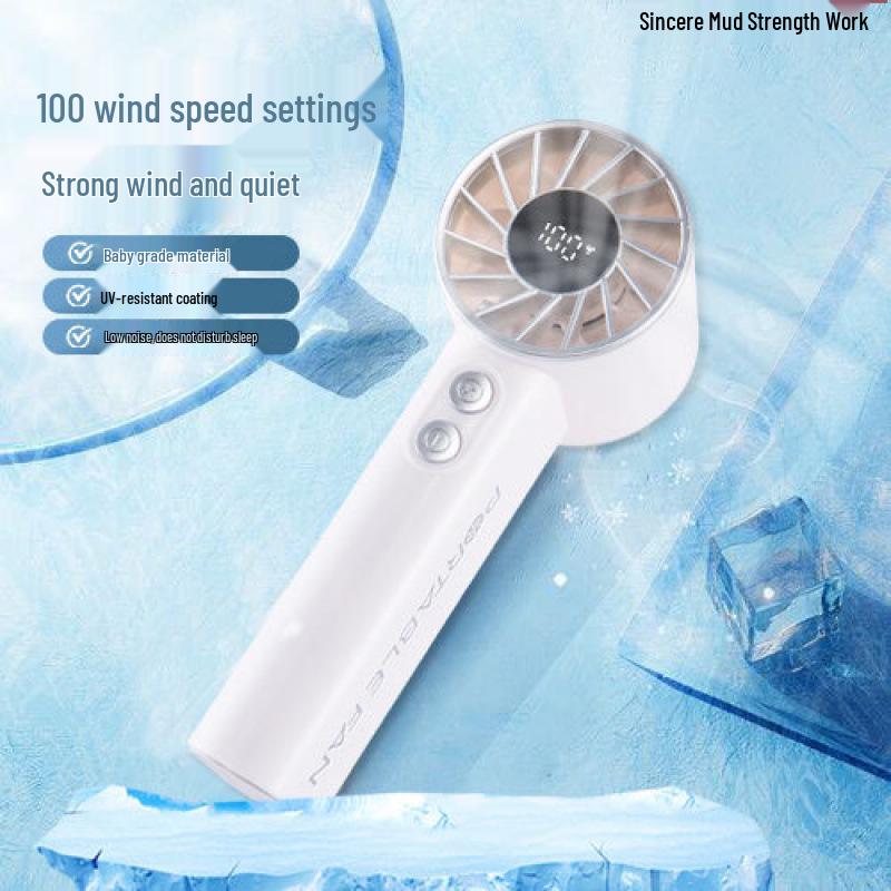 

Handheld Mini Fan with Type-C Charging, Long Battery Life, High-Speed, Digital Display, and USB Compatibility. 151*55*51 mm