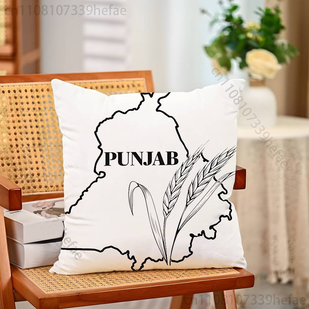 Punjab Karte Kissenbezug Plüschkissenbezüge Heimdekoration Kissenbezug für Sofa Bett Stuhl Wohnzimmer