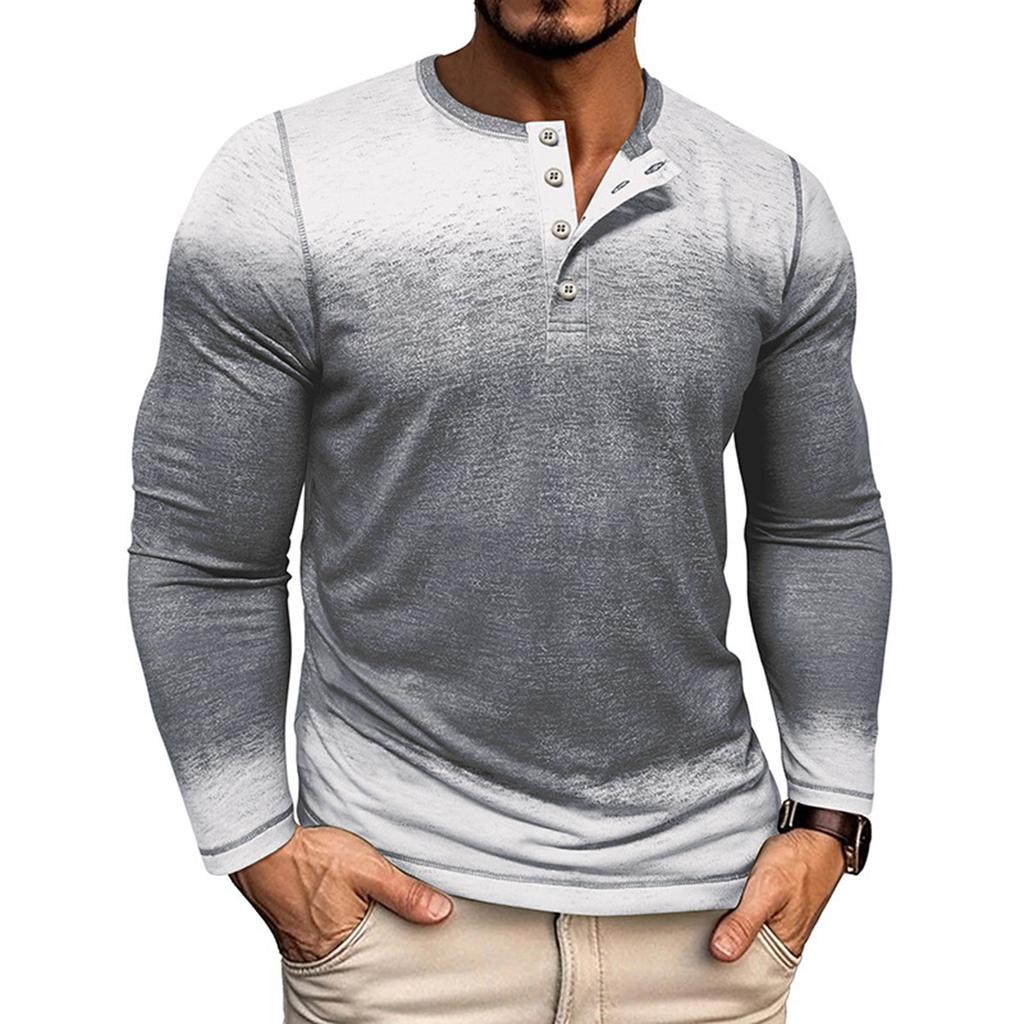 Men's Tie- Long Sleeve Tops Men's Casual Fashion Long Sleeve Tops