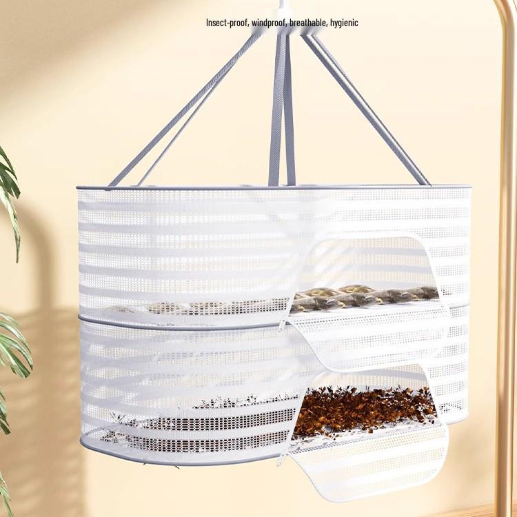 Foldable Fly-Proof Drying Net for Fish and Vegetables