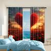 2 Pcs   Versatile Polyester Transparent Curtains for Home Decoration Heart Tree Rose for Use In Bedrooms and Living Rooms