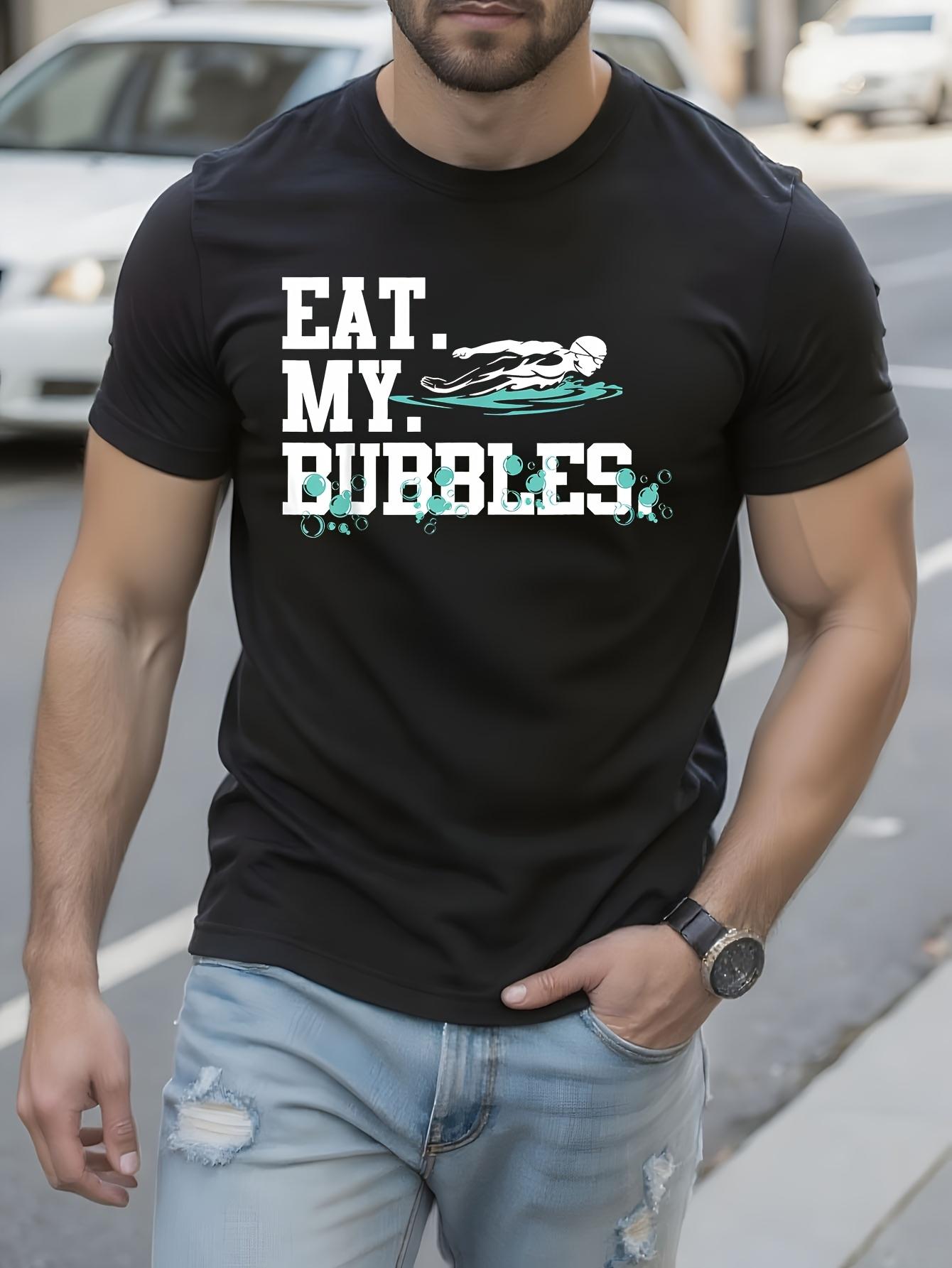 Cotton Tshirt with Eat My Bubbles Swimmer Graphic - Casua... XXL