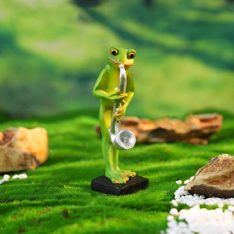 Creative Resins Musician Frogs Statue Figurine for Indoor or Outdoor Decoration Home Office Desktop Shelves Ornament