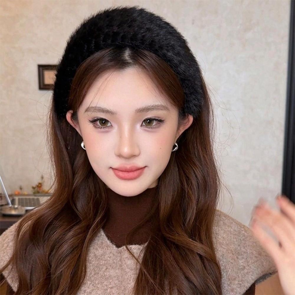 Wide Edge Plush Hairband Weaving Texture Head Wraps High Quaity Women's Headband Hair Accessories