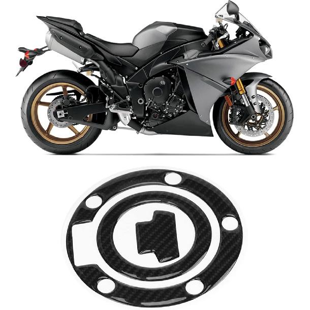 Carbon Fiber Motorcycle Gas Tank Cap Pad Cover Sticker Decals Black Motorcycle Gas Cap Replacement for YZF R1 R6 FZ1 FZ6 FZ1000 FJR1300