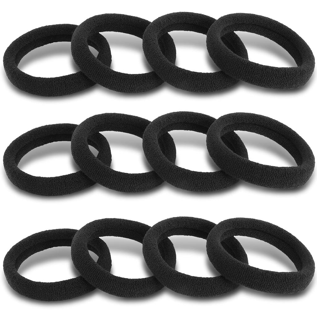 100pcs Black Large Soft Nylon Hair Elastics Ties Rope For No Damage Ponytail Holder Women Leagues Accessories