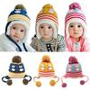 Cute Baby Toddler Girls Boys Penguin Fur Ball Knitted Winter Warm Cap With Elegant Design