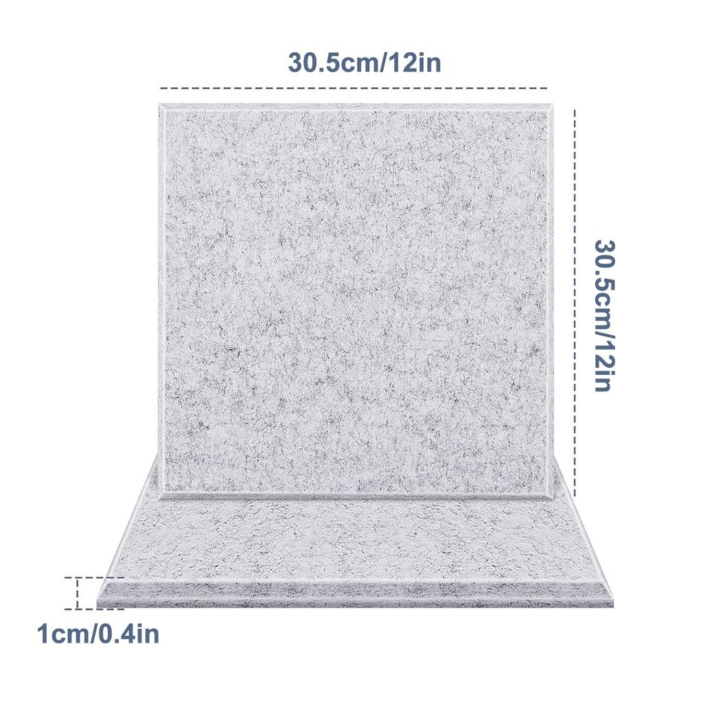 Set of 12 Self Adhesive Acoustics Foam Panels Square Soundproof Wall Panels Suitable for Recordings Studios Bedroom