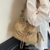 Large-capacity messenger bag women's new light and lazy simple commuter drawstring bundle tote bag casual shoulder bag