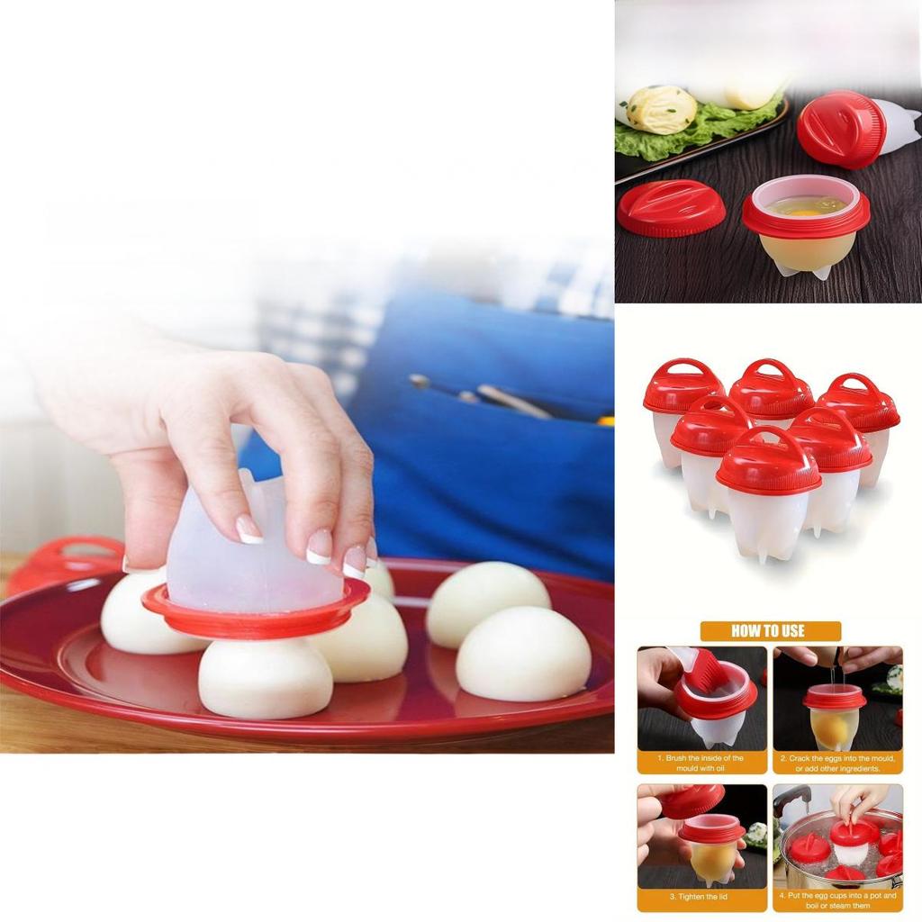 Silicone Egg Cooker Set With Nonstick Design For Home Kitchen And Breakfast Preparation