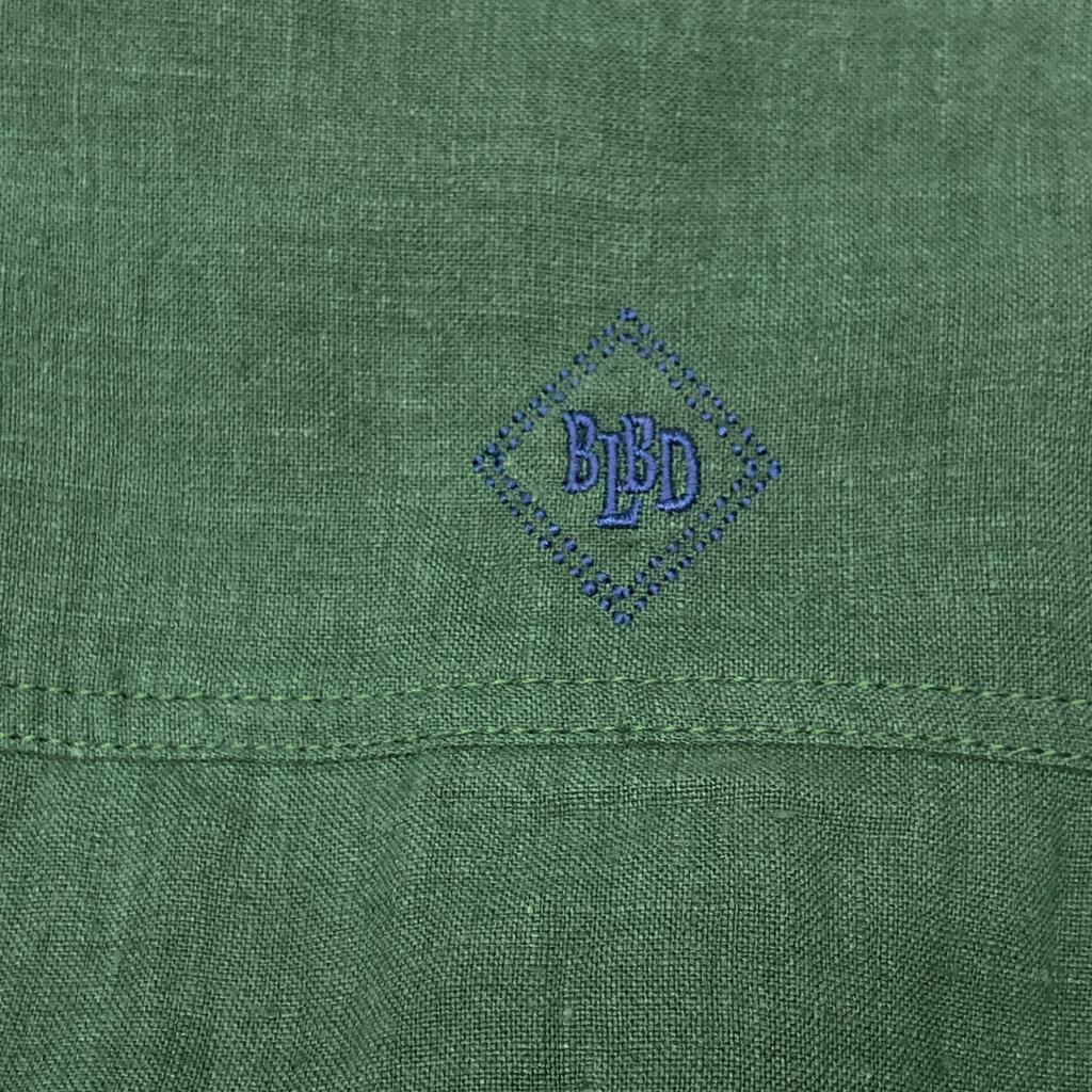 BLUEBIRD BOULEVARD Green Linen 100% Long Shirt Dress dress M greenUsed