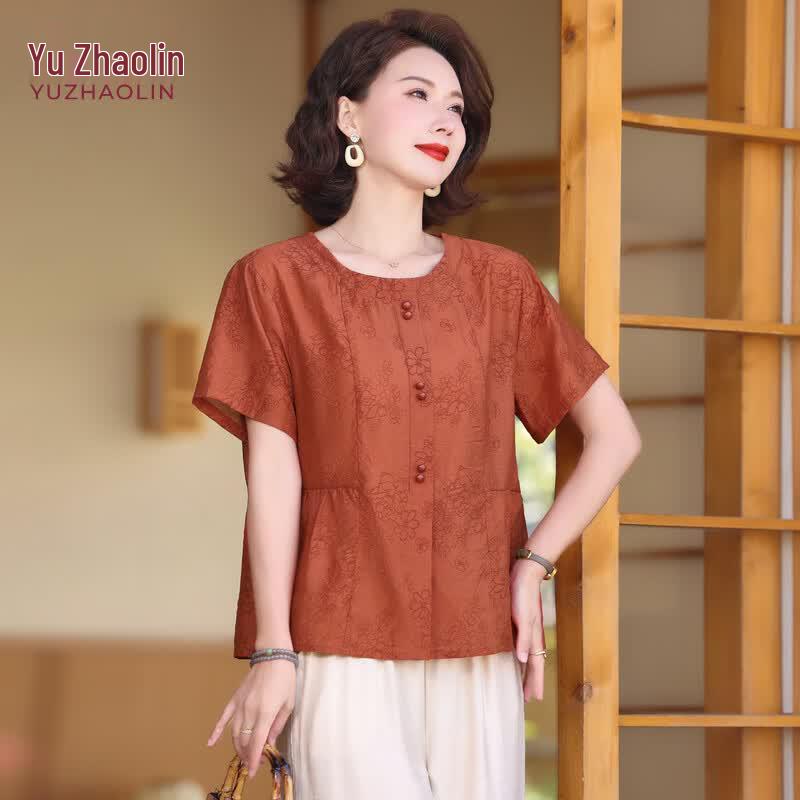 YUZHAOLIN Women s 2026 Summer Comfort Short Sleeve T-Shirt 3XL