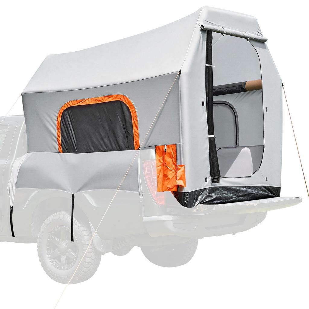 Inflatable Pickup Truck Tent, 2.2 x 1.65m 3-Season Truck Bed Tent with Ventilated Mesh Windows, PU2000mm Waterproof Pickup Camping Tents for Outdoor