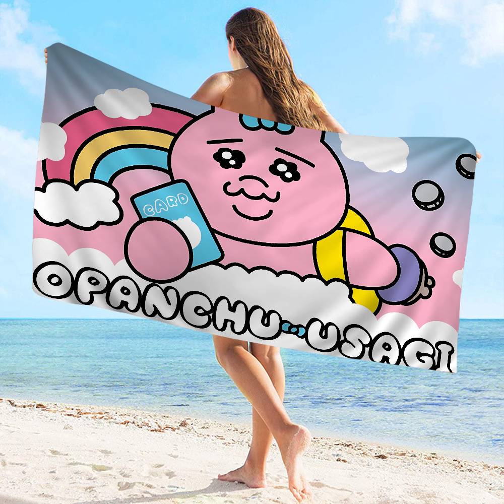 Cute O-OpanchuS-S Usagi Beach Towel Colorful Bath Towels For Girl Microfiber Quick Dry Sand Free Beach Yoga Spa Gym Pool