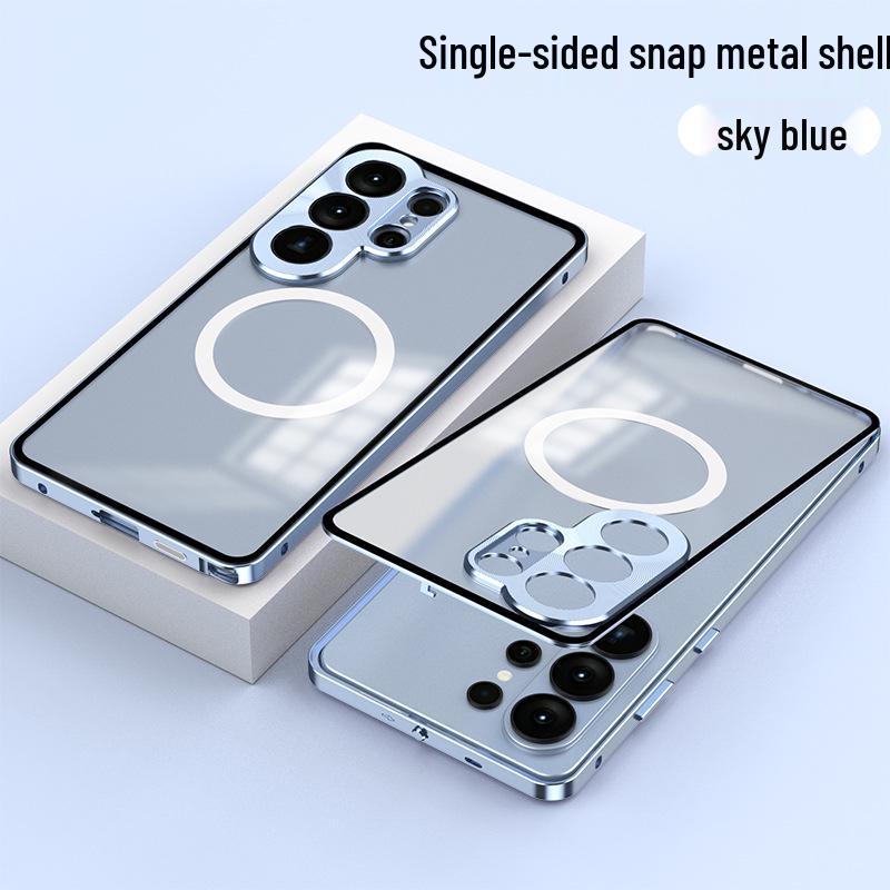 Samsung S26 Ultra Magnetic Buckle Phone Case, S25 Plus Metal Lens, S24 Drop Protection