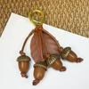Elegant Cherry Keychain Pu Leather Bag Pendant Funny Fruit Bag Charm  Key Ring