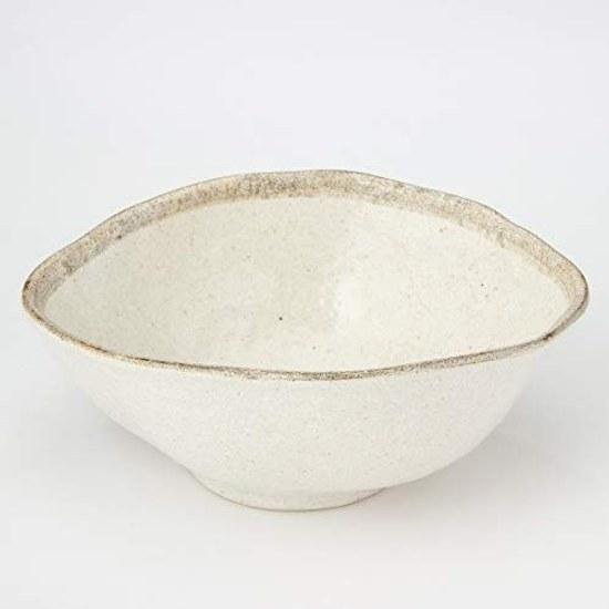 Mino Ware shirokaratsu White Karatsu Irregular Bowl (Medium) K72064