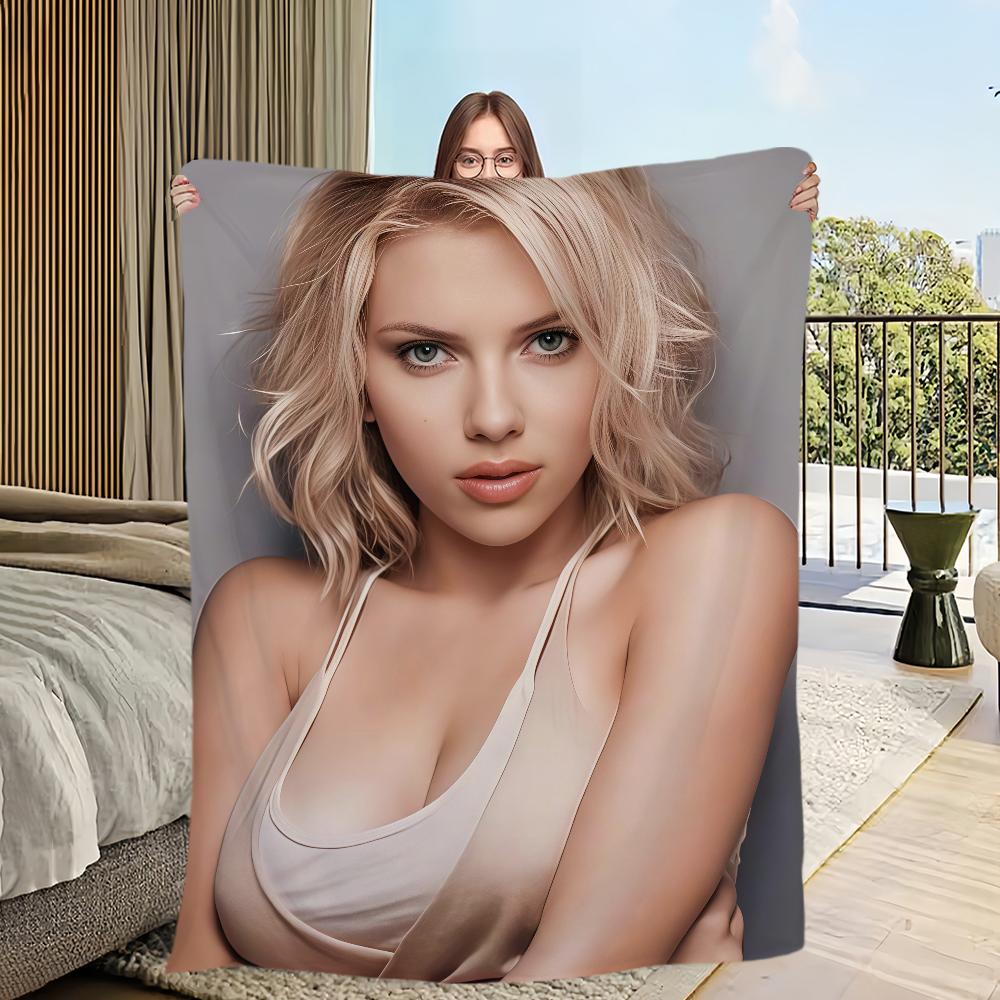 Actor S-Scarlett J-Johansson Blanket Flannel warm comfort soft plush blanket For Picnic Beds Sofas Homes And Bedrooms