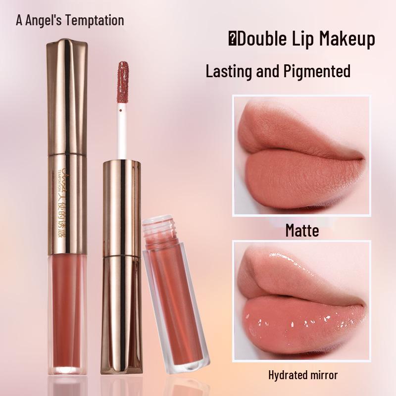 Angel's Temptation Lip Glaze Set: Matte Velvet, Mirror Shine, and Plumping Water Light Lipsticks
