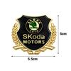 YMK5  2Pcs 3D Car Letters Metal Trim Badge Styling Decal Accessories For Skoda Kodiaq Octavia Fabia Karoq Enyaq Kamiq Superb Scala RS