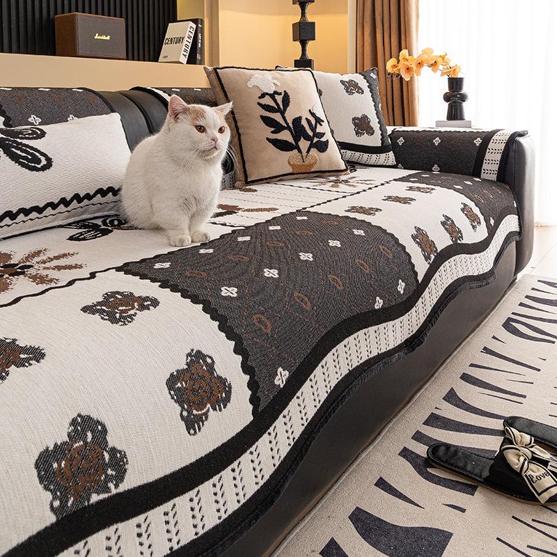 New Straight Row Sofa Cushion Four Seasons Universal Seat Cushion Sofa Towel Universal All-Inclusive Cover Spring Pastoral Cover