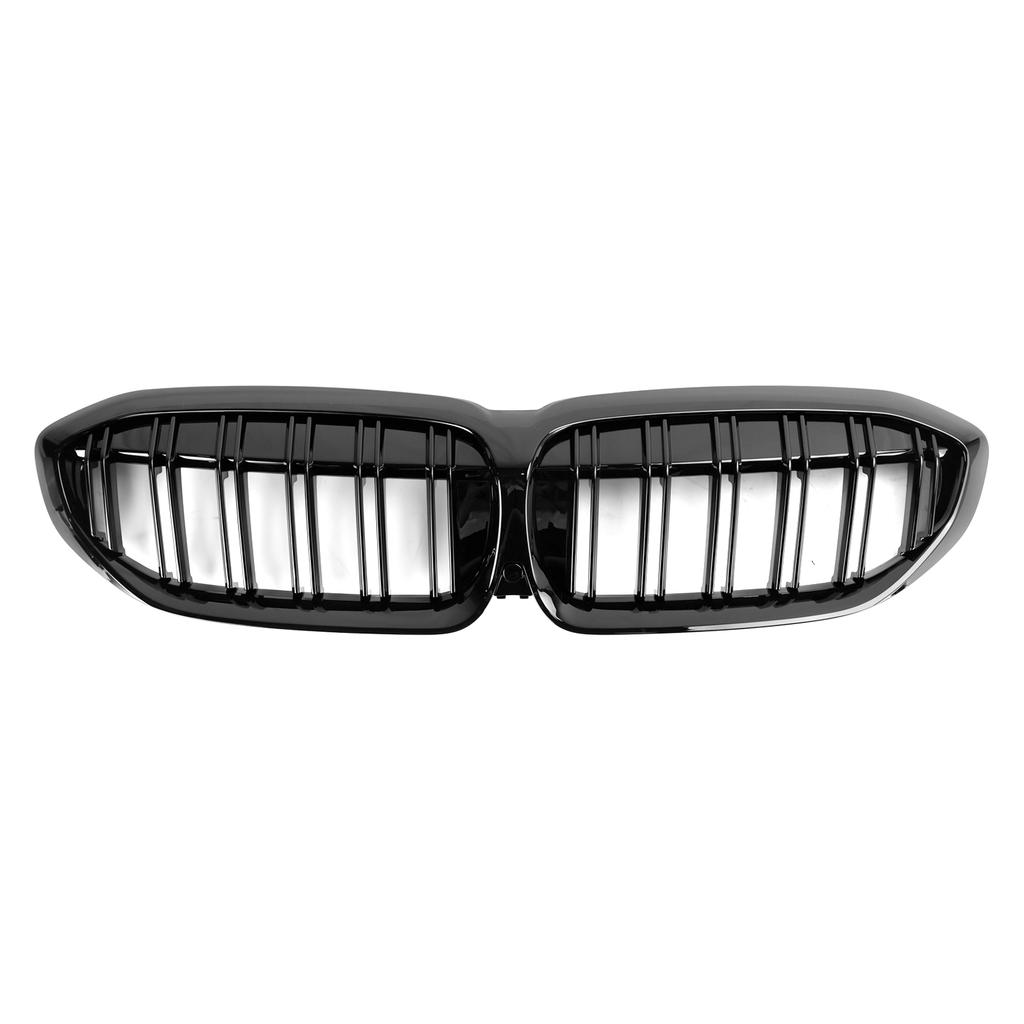 Black Dual Slat Kidney Grille Grill 51138072085 Fit BMW 3 Series G20 2019-2022