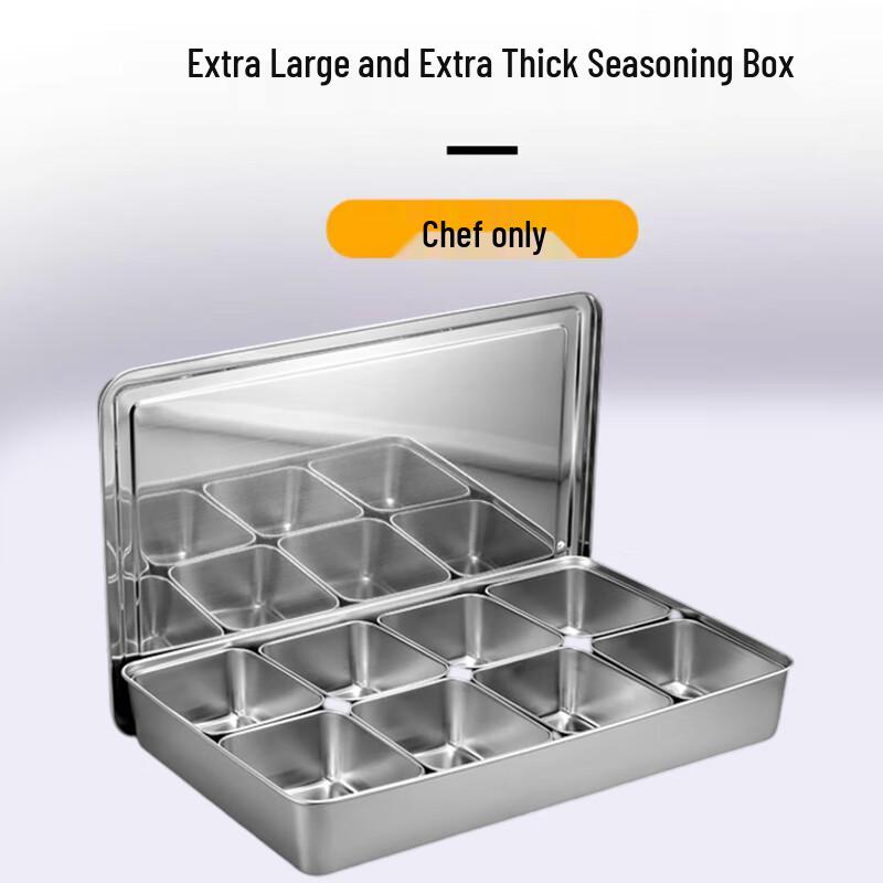 Commercial Stainless Steel 8-Compartment Spice Organizer