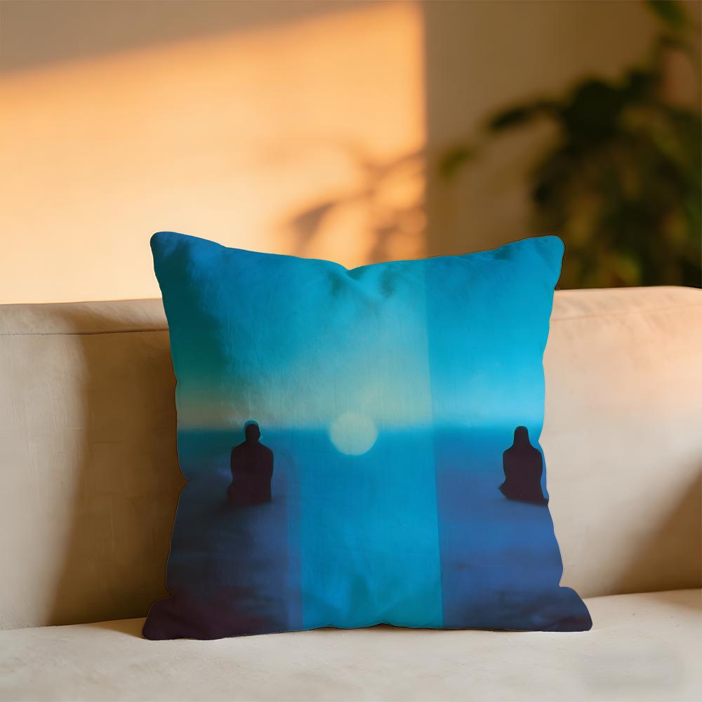 Emotional Illustration Cushion Cover Cozy Velvet Throw PillowSoft Warm Cushion For Sofa Bed