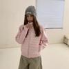 Knitted stand-up collar padded clothes women's light and thin warm padded jackets winter new small slim and thin padded clothes women's clothing