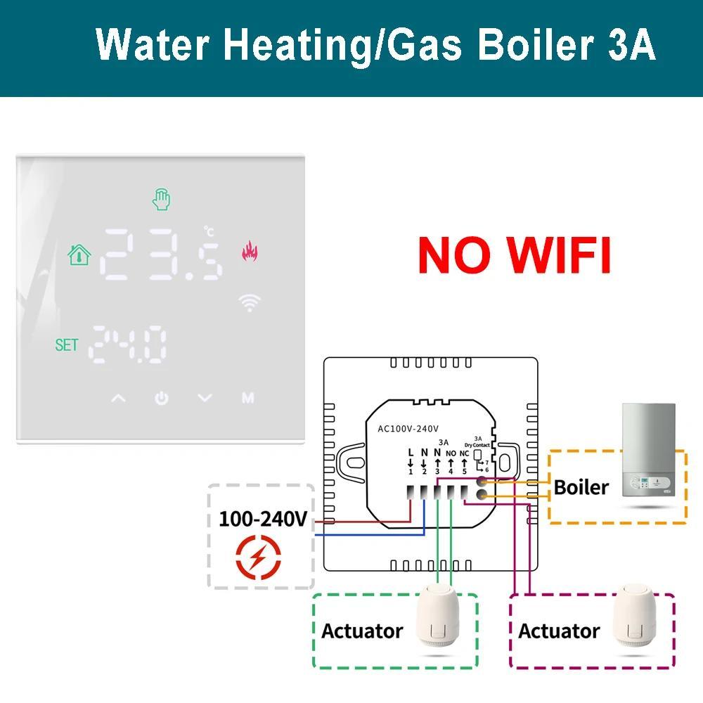 

Термостат для дома, регулятор температуры подогрева пола для воды/электрического пола/газового котла в режиме «вдали от дома» For water/gas boiler белый