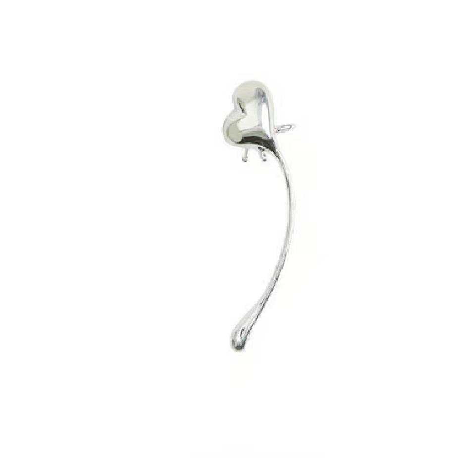 Light luxury metal love ear bone clip, no ear hole design feeling cold wind earrings earclip