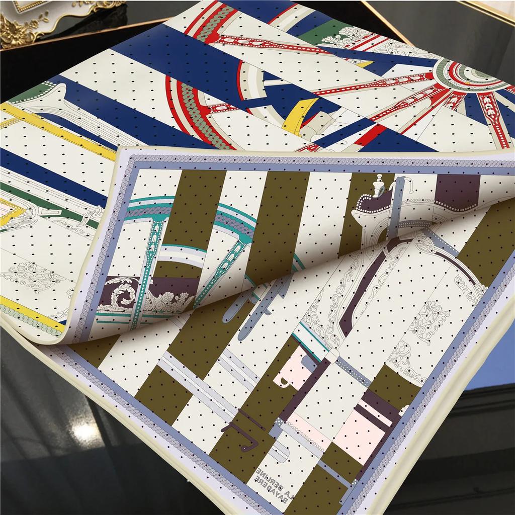 luxurious Brand Two-sided Twill Women Scarf Sunscreen Foulard Shawl Hijab Female Hair Hijab Wraps Neckerchief Bandanda Echarpe