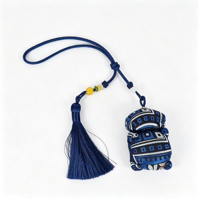 Ethnic Zhuang Brocade Mascot Hanging Ornament Woven Tassel Bag Charm, 7 Colors Available