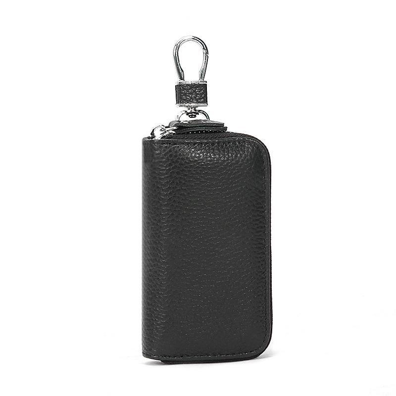 Genuine Leather Car Key Bag - Women's/Men's Waist-Hanging Zipper Key Case