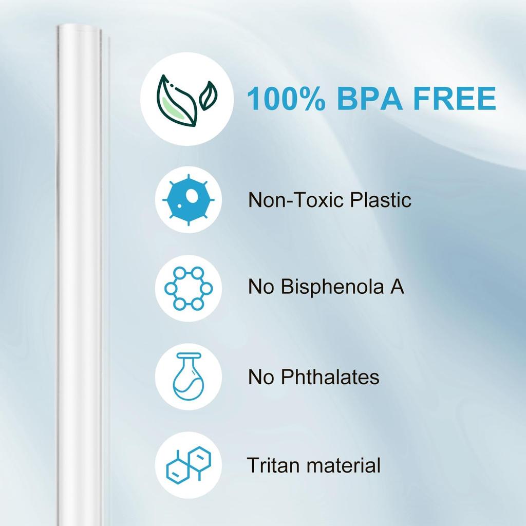 Straws Set for Yeti Rambler Bottle, Including 6pcs Replacement Straws and 1pc Cleaning Brush, 8.39 inch Length Cuttable Drinking Straws Reble